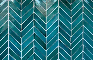 Colorful turquoise tiles (In the Massachusetts Museum of Contemporary Art)