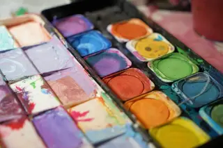 Messy Watercolor Paint Palette