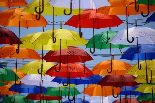 Colorful Hanging Umbrellas