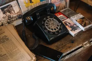 Black Rotary Telephone