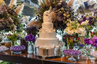 Purple Flower Cake Tower