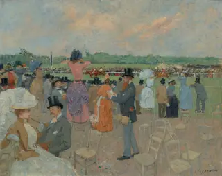 Jean-Louis Forain (c.1891) - The Races at Longchamp