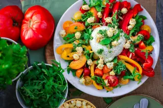 Colorful Burrata Vegetable Salad