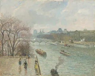 Camille Pissarro (1900) - The Louvre, Afternoon, Rainy Weather