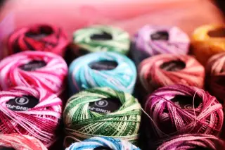 Colorful Spools of Yarn